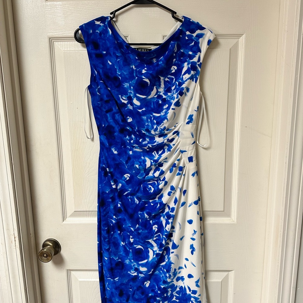 Elegant Blue and White Women's Dress
